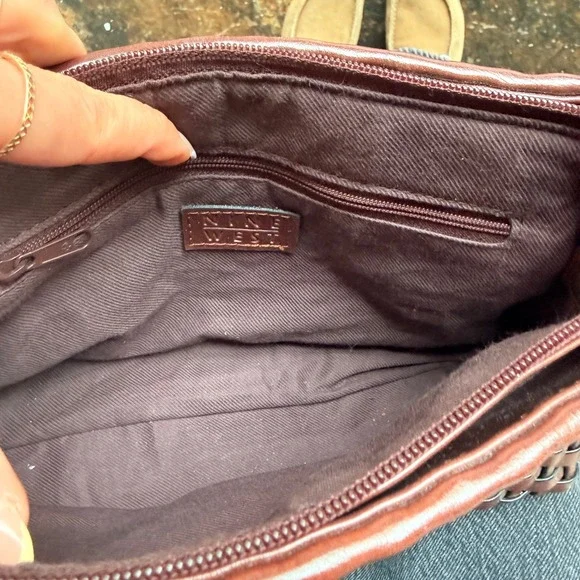 Vtg 90s Woven Shoulder Bag Baguette Purse Minimalist Nine West Faux Leather - Picture 5 of 9